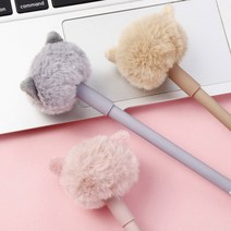 프리위드 뽀글냥이 캐릭터 펜 귀여운 선물용 고급 볼펜, 핑크