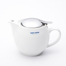 제로재팬 도자기 라운드티팟 2인용 450ml 화이트