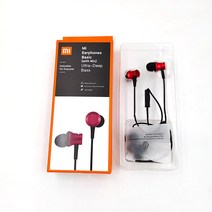 샤오미 미 이어폰 피스톤 3.5mm 잭 인이어 이어폰 핸즈프리 스테레오 마이크 이어폰 레드미 9A 8A 7A 6A 5A 노트 9 프로 9sA3 라이트용, 빨간, 빨간
