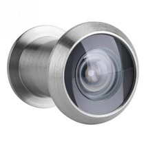 현관확인경 도어뷰어 1pcs 구리 200 도 넓은 시야각 구멍 보안 도어 뷰어 14mm 숨겨진 조정 가능한 유리, 02 Brushed Silver