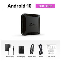 X96Q 안드로이드 10 TV 박스 2GB 16GB Allwinner H313 쿼드 코어 4K 60fps 와이파이 구글 플레이어 유튜브 X96 셋톱, 06 2GB16GB_03 영국 플러그