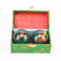손목마사지기 저주파 손목 마사지기 온열치료기 전기 치료기 중국 건강 명상 공 손목 솔리드 피트니스 핸드, 05 Green Dragon Phoenix