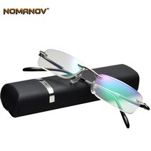 안티 블루 라이트 렌즈 코팅 장교의 비즈니스 무테 프레임리스 초경량 휴대용 컴퓨터 안경