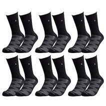 Archtek Arch Support Crew Socks - Patented Technology Compression Socks for Women and Men for Planta, Black - 6 Pair
