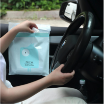 차량용 쓰레기봉투 접착식 비닐봉투 캠핑용 차박용 자동차휴지통 15매, 민트