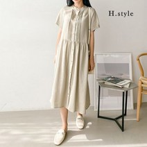 에이치스타일 NB 린넨핀탁원피스 여름 마 빅사이즈