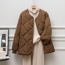 여성용 슬림 패딩 오리털 코트