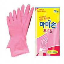 마미손 후로킹 중 내부면 처리 핑크 천연 생 고무장갑, 상세페이지 참조