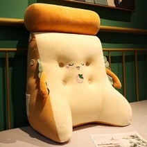 (삼각 쿠션)침대 머리맡 쿠션 소프트백 소파 빅 쿠션 기숙사 침대 쿠션 책읽기 핸드폰 허리보호대 삼각베개, 토스트 딸기
