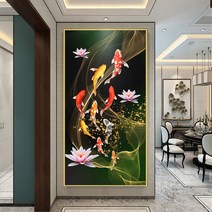 HZJL 구어도 보석십자수 구슬 제작 자수 대형 도안 HS15, 잉어구어도십자수(GUD15)_45x70cm