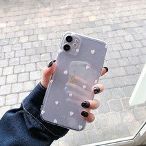 하이칙스 오이스터 언더 더 시 클리터 케이스 Ottwn 러브 하트 투명한 커플 전화 아이폰 11 12 프로 맥스 미니 X XR XS 7 8 플러스 SE 소프트 TPU 뒷 표지
