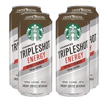 스타벅스 Starbucks Tripleshot Energy Caffe Mocha 15oz Can 트리플샷 에너지 카페 모카 커피 443ml 4캔, 1세트, 1ml