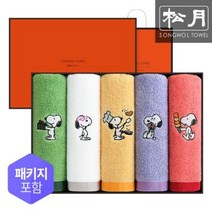 송월타월 송월 조이풀 스누피 세면타월 5장 선물세트 오렌지, 3.노랑