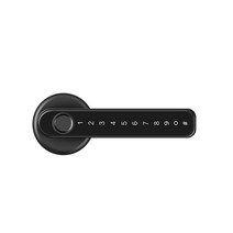 출입통제시스템 지문인식기 근태관리기 2022. 전기 잠금 슈퍼 보안 지문 도어 잠금 스마트 키리스 입력 생체 인식 키패드 암호 레버 핸들 잠금 앱, 검은색