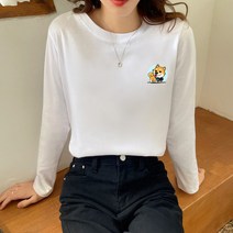 여성 긴팔 티셔츠 맨투맨 오버핏 긴팔티 라운드넥 여자긴팔티 인박카115