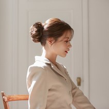 올림머리 곱창 업스타일 당고 똥머리 가발 사이즈 소, 투톤브라운