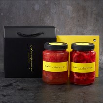 [초코써니 자몽청+레몬딸기청] 차 선물세트포장 500g 2병 에이드 카페 수제청 과일청 답례품, ●500g(레몬딸기청+자몽청)선물세트