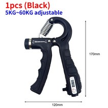조절식 핸드 그립 R 모양 운동 파워 카운터블 증강 그리퍼 스프링 손가락 훈련 손목 확장기, 04 Black