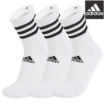 아디다스 3S 쿠션 크루 3P 양말, 화이트