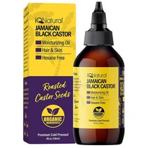 iQ Natural Jamaican Black Castor Oil for Hair Growth and Skin Conditioning 100% Pure Cold Pressed Scalp Nail and Hair Oil (Unscented) (4oz)