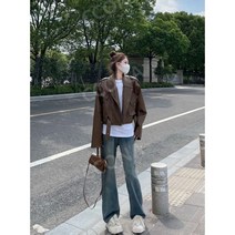가죽 레더 자켓 여성 간절기 오버핏 숏 페이크레더 에코레더 블랙 지컷 짧은 여자