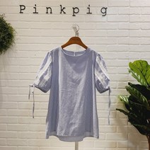 핑크피그 S/T레이스소매리본블라우스(PPA21BL1105)