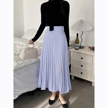 주름 플레어 플리츠 밴딩 롱 스커트 4color