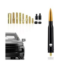 AJXN Ajxn 1 PC 자동차 총알 안테나 해골 5.4In 포드 F150 랭글러사용 지프 시보레 실버라도 1500 2500 3500 HD 눈사태 GMC 시에라 데날리 헤비 듀티, Medium, Skull-Gold