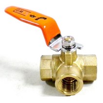 유체x에어용 국산 신주 삼방 볼밸브 15A 파이프용 고성능 안전, 1개