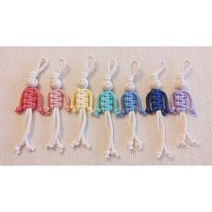 [DIY 키트 세트]마크라메 걱정 인형 키링 만들기 5색 7색 패키지 가방 차량용 장식 취미 공예 단체수업 재료, 와이어키링_흰색, 걱정인형 파스텔 무지개 7색 세트, 베이직