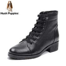 허시파피 여성 22FW 끈이 풀리지 않는 밴딩끈 염소가죽 워커 4cm 기모내피 FN608
