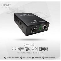 DIVA 디바네트웍스 DIVA-ME1 기가비트 광미디어 컨버터 1포트 SFP 광모듈 장착형 컨버터