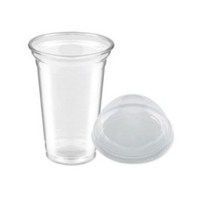 원타임팩 92파이 페트 무인쇄 아이스 컵 + 돔형 뚜껑 세트 591ml (20온스), 100개입, 3세트