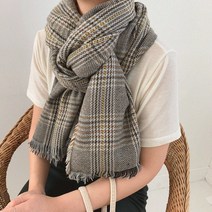 에브리테일 체크 수술 머플러 남녀공용 겨울 목도리 선물
