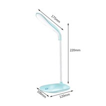 스탠딩 노트북 책상 LED 데스크 램프 Foldable 터치 테이블 B 전원 라이트 나이트 디밍 휴대용 스터디 룸, 01 파란