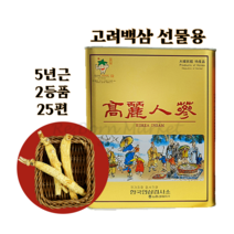 금산 고려인삼 건조 백삼 4년근 5년근 6년근 삼 선물 세트 말린 인삼 건삼 부모님 어르신 어버이날 명절 설 추석 연말 거래처, 5년근 2등품 25편