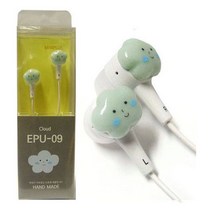 5myshop_미니어처 수제 이어폰 EPU-09 (블루구름) 예쁜 선물용 통화 귀여운 음악감상 적업 초등학생 패션 핸드메이드_5myshop, 이상품선택!!, 무옵션상품임!!