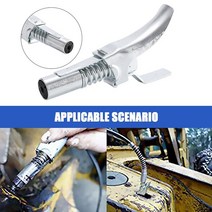 그리스건 커플러 캡 퀵 릴리스 10000psi 고압 잠금 플라이어 노즐 윤활용 자동 잠금 기능 니플 구리스 건