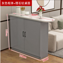 아일랜드 식탁 북유럽 홈바 테이블 수납장 맞춤형 오픈 키친 게스트 레스토랑 G 94, 길이 140 높이 너비 100 모조 대리석 회색, 뼈대, 조립하기