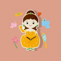 여자 어린이방 예쁜 공주 무소음 벽시계 장식용벽시계