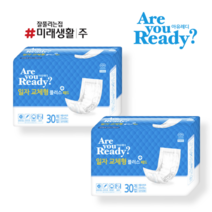 미래생활 아유레디 속기저귀 일자형 교체 패드 30매, 30매 x 2팩