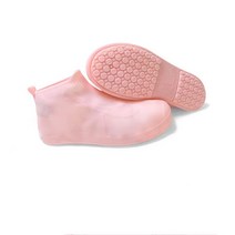 Younimu 실리콘 신발 방수커버 장마 신발 장화 커버 실리콘 신발커버 미끄럼방지 신발커버 낚시 여행 필수품, XL(40-42야드), 로우탑 핑크색
