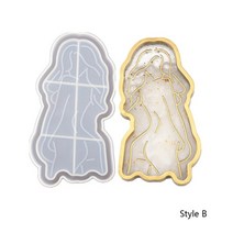 인테리어 크리스탈 캔들 양초 만들기 재료 워머 diy handmade 에폭시 수지 실리콘 몰드 소녀 캔들 바디 여성 모델 아트 컵 추상 플레이트 미러 트레이 코스터 홀더, 1pc x 금형