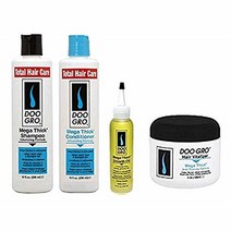 Doo Gro Mega Thick (세트 2) 샴푸 + 컨디셔너 + 성장 오일 + 바이탈라이저 메가 두꺼운 병