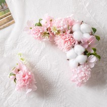 블로썸목화납골당ㄱ자리스(2PCS) 18cm_P 조화 꽃 성묘 산소 근조 차례 추모 꾸미기 납골당 미니 조의 조문