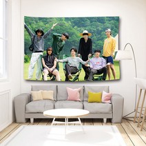 BTS 방탄 청소년 그룹 스타 팬 침대 옆 배경 천 기숙사 침실 장식 매달린 천, FV22