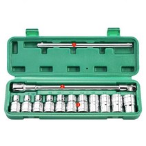 복스대 소켓 핸들 육각소켓 렌치 t자형 다용도 복스알, Qianqi 녹색 박스 슬리브 세트 13개