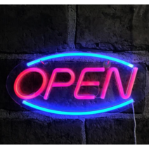 레이스빈 LED 레터링 아트 네온사인 OPEN, 혼합 색상