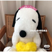 생일파티장식 양초 장식소품 디저트 스탠드 케익 팻말 애니메이션 스누피 2817675441, 생일 이니셜 발브라켓 로즈레드 1개