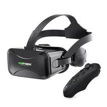 VRPARK VR 가상 현실 안경컨트롤러 포함 iPhone Android 스마트폰용 3D VR 헤드셋 4.5-6.7 인치, 검은 색